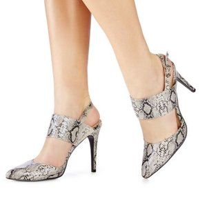 JustFab Tyley Faux Snake Skin Heels Size: US 8